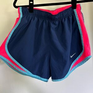 Nike Women's Navy and Pink Athletic Shorts